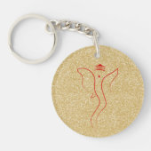Ganesh Gold Acrylische Sleutelhanger (Voorkant)