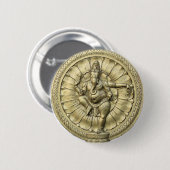 Ganesh (Golden) Ronde Button 5,7 Cm (Voorkant /achterkant)