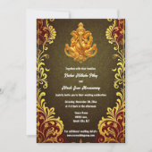 Ganesh goud groen Indiase traditionele Hindi Hindo Kaart (Voorkant)