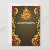 Ganesh goud groen Indiase traditionele Hindi Hindo Kaart (Achterkant)