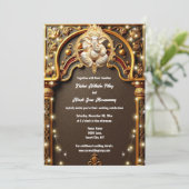 Ganesh goud Indiase traditionele Hindi verlichting Kaart (Staand voorkant)