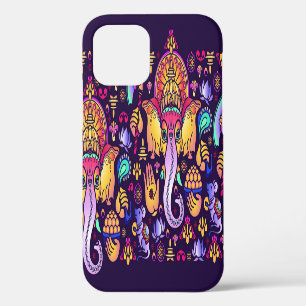 Ganesh Hindoe God: Naadloze Feestelijke Patroon iPhone 12 Hoesje