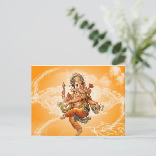 GANESH HINDU GOD BRIEFKAART (Staand voorkant)