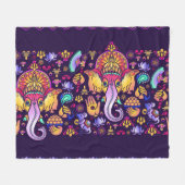 Ganesh Hindu God: Feestelijk Naadloos Fleece Deken (Voorkant (Horizontaal))