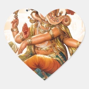 GANESH HINDU GOD HART STICKER