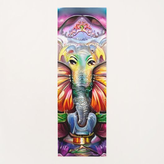 Ganesh Hindu India Elephant Bright Psychedelic Yogamat (Voorkant)