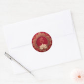 Ganesh-huwelijk | Indiase trouw goud rood Ronde Sticker (Envelop)