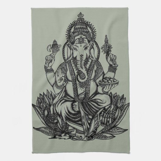 Ganesh Illustration Theedoek (Verticaal)