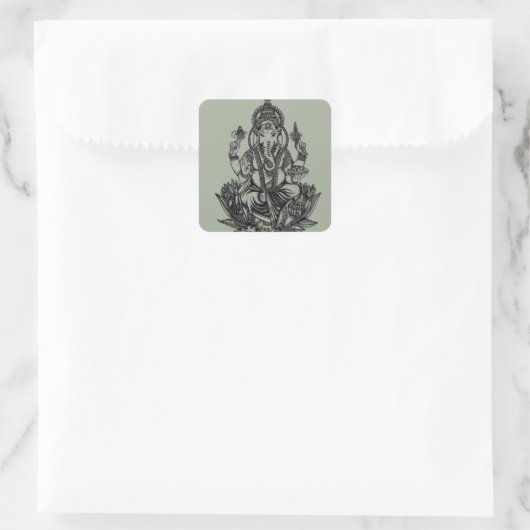 Ganesh Illustration Vierkante Sticker (Tas)
