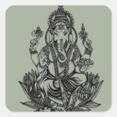 Ganesh Illustration Vierkante Sticker (Voorkant)