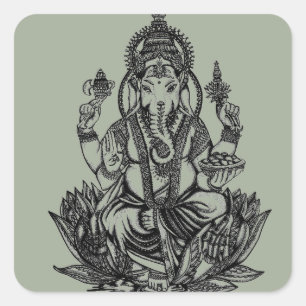 Ganesh Illustration Vierkante Sticker