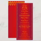 Ganesh | Indian God Red Wedding Rack Kaarten (Voorkant / Achterkant)