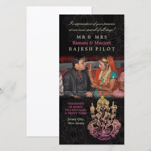 Ganesh Indiase bruiloft Dank u fotokaarten Bedankkaart (Voorkant / Achterkant)