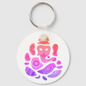 Ganesh Kleurrijke Art Key Ring Sleutelhanger (Voorkant)