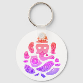 Ganesh Kleurrijke Art Key Ring Sleutelhanger