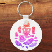 Ganesh Kleurrijke Art Key Ring Sleutelhanger (Voorkant)