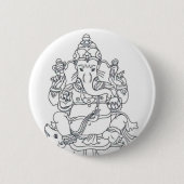 Ganesh-knoopbadge Ronde Button 5,7 Cm (Voorkant)