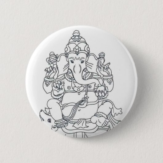Ganesh-knoopbadge Ronde Button 5,7 Cm (Voorkant)