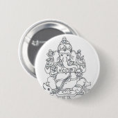 Ganesh-knoopbadge Ronde Button 5,7 Cm (Voorkant /achterkant)