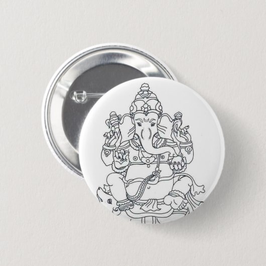 Ganesh-knoopbadge Ronde Button 5,7 Cm (Voorkant /achterkant)