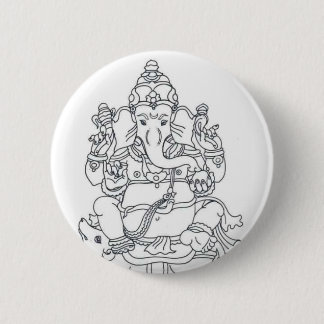 Ganesh-knoopbadge Ronde Button 5,7 Cm