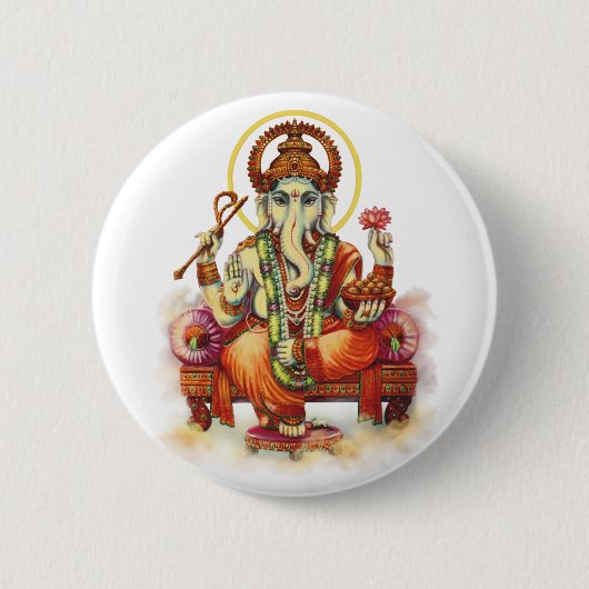 Ganesh-knoppen Ronde Button 5,7 Cm (Voorkant)
