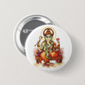 Ganesh-knoppen Ronde Button 5,7 Cm (Voorkant /achterkant)