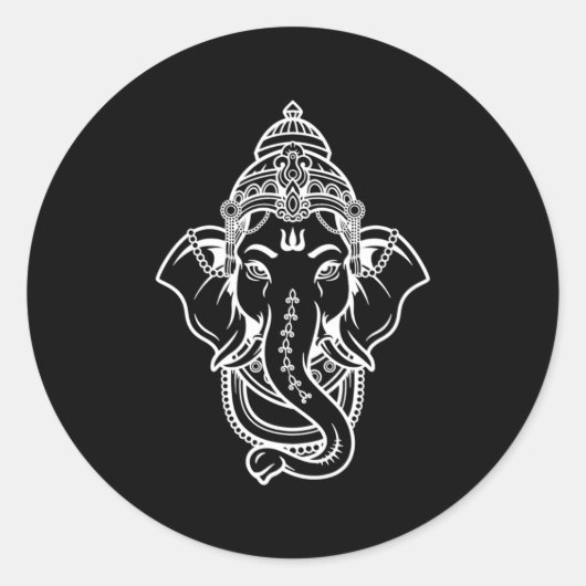 Ganesh Lord Ganesha Hindu Godheid Meditatie Ronde Sticker (Voorkant)