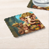 Ganesh neemt een Selfie Kartonnen Onderzetters (Gebogen)