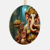 Ganesh neemt een Selfie Keramisch Ornament (Rechts)