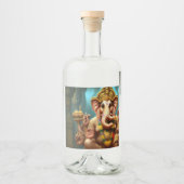 Ganesh neemt een Selfie Likeurfles Etiket (Voorkant)