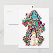 Ganesh Olifant God Kleurrijk Paisley Briefkaart (Voorkant / Achterkant)