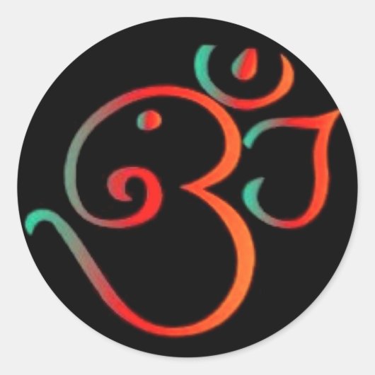Ganesh Om Ronde Sticker (Voorkant)