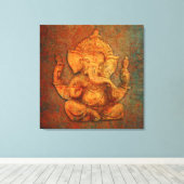 Ganesh op een achtergrond van de noodtoon canvas afdruk (Insitu (Houten vloer))