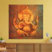 Ganesh op een achtergrond van de noodtoon canvas afdruk (Insitu (Woonkamer))