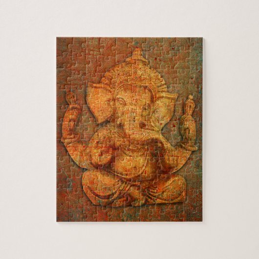Ganesh op een achtergrond van de noodtoon legpuzzel (Verticaal)