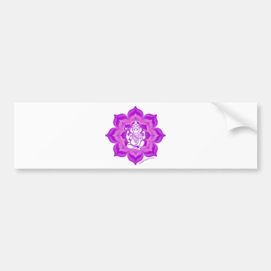 Ganesh paars design bumpersticker (Voorkant)