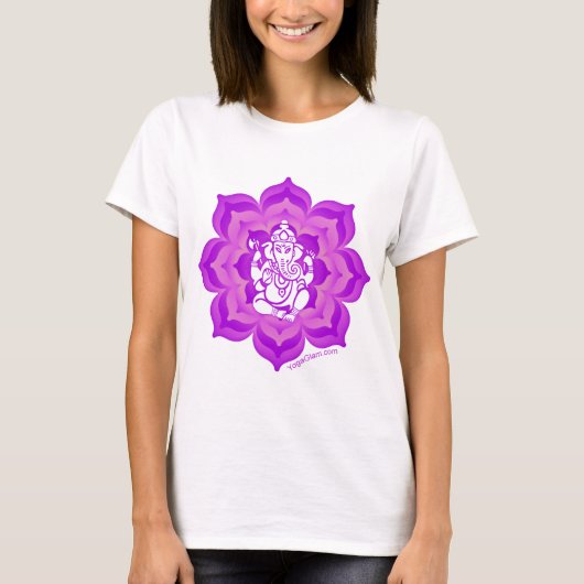 Ganesh paars design t-shirt (Voorkant)