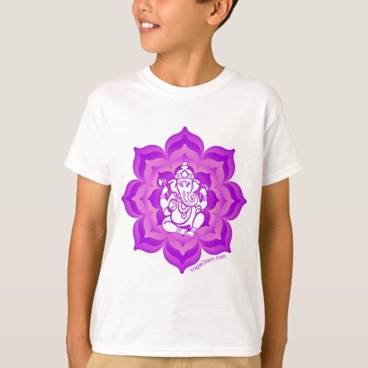 Ganesh paars design t-shirt (Voorkant)