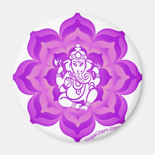 Ganesh paarse ontwerp magneet (Voorkant)