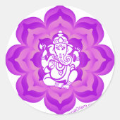 Ganesh paarse ontwerp ronde sticker (Voorkant)
