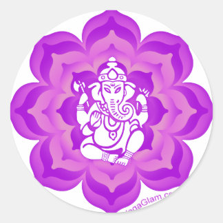 Ganesh paarse ontwerp ronde sticker