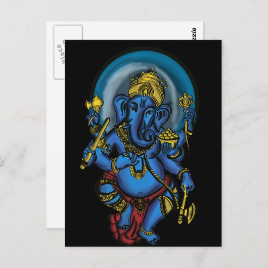 Ganesh Prosperity Briefkaart (Voorkant / Achterkant)