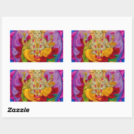 Ganesh Rechthoekige Sticker (Vel)