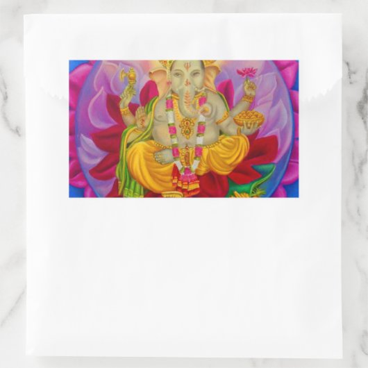 Ganesh Rechthoekige Sticker (Tas)