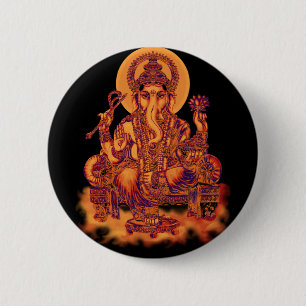 Ganesh - Remover van belemmeringen Ronde Button 5,7 Cm
