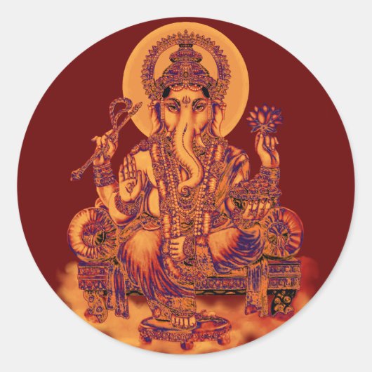 Ganesh - Remover van belemmeringen Ronde Sticker (Voorkant)