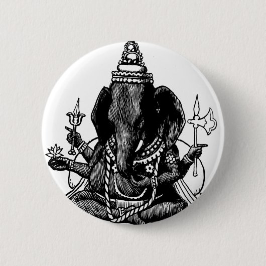 Ganesh Ronde Button 5,7 Cm (Voorkant)