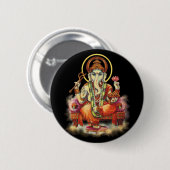 Ganesh Ronde Button 5,7 Cm (Voorkant /achterkant)