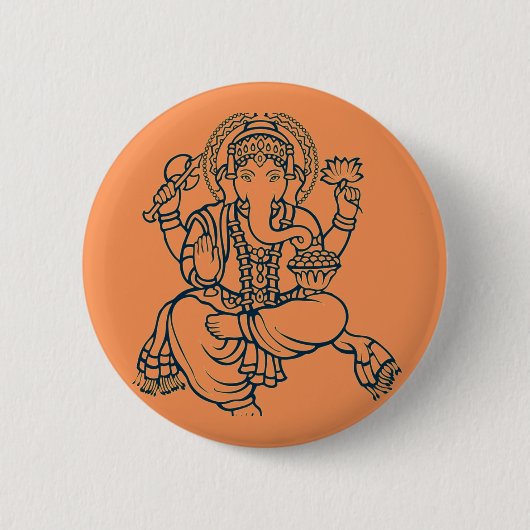 Ganesh Ronde Button 5,7 Cm (Voorkant)